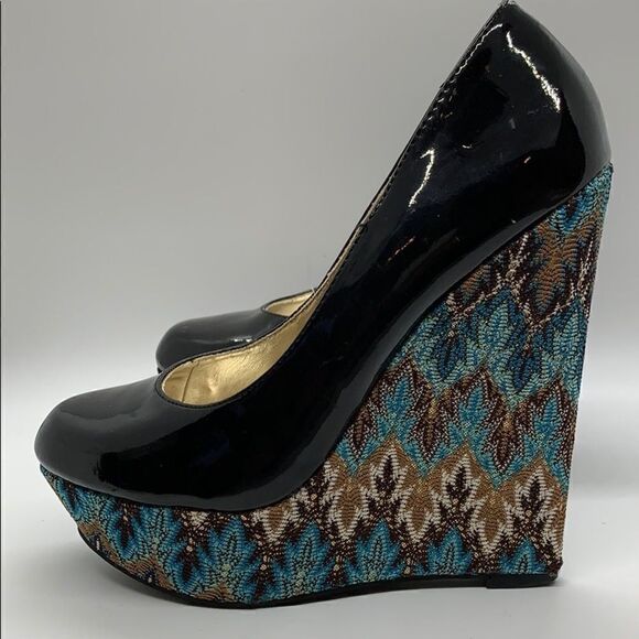 Steve Madden P-Elli platform black paten leather - Picture 5 of 8